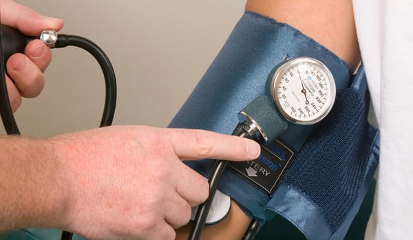 A blood pressure cuff on a man's arm. Photo by @cdc on Unsplash